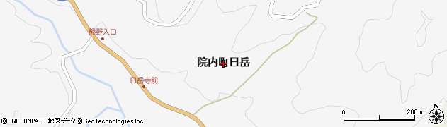 大分県宇佐市院内町日岳周辺の地図