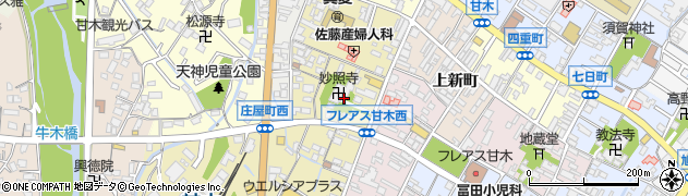 福岡県朝倉市甘木周辺の地図