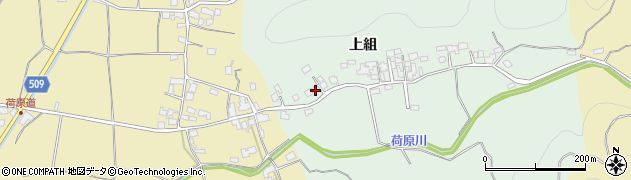 福岡県朝倉市上組1427周辺の地図