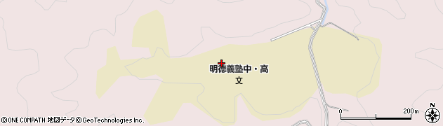 明徳義塾中学校　本校・男子寮事務室周辺の地図