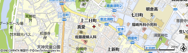 福岡県朝倉市上二日町1611周辺の地図
