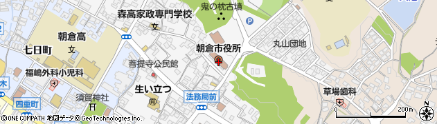 福岡県朝倉市周辺の地図