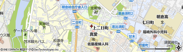 福岡県朝倉市上二日町1598周辺の地図