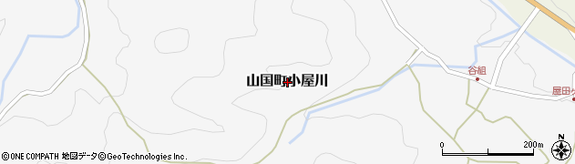 大分県中津市山国町小屋川周辺の地図