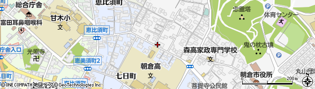朝倉高等学校　同窓会館一原堂周辺の地図