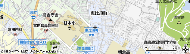 福岡県朝倉市恵比須町1899周辺の地図