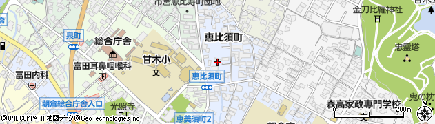 福岡県朝倉市恵比須町1900周辺の地図