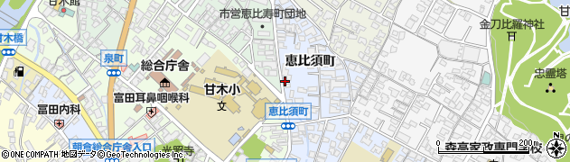 福岡県朝倉市恵比須町1929周辺の地図