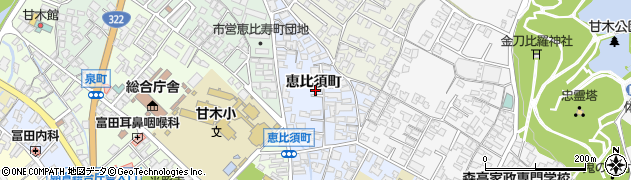 福岡県朝倉市恵比須町周辺の地図