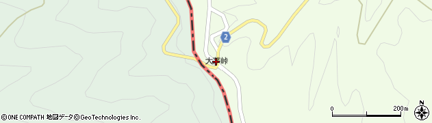 大茅峠周辺の地図