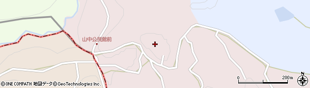 大分県杵築市八坂（山中）周辺の地図