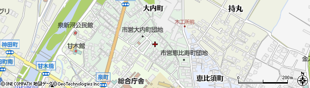 福岡県朝倉市大内町周辺の地図