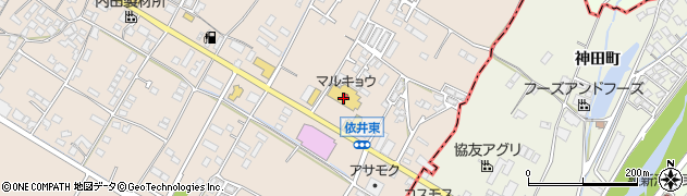 マルキョウ朝倉店周辺の地図