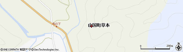 大分県中津市山国町草本周辺の地図