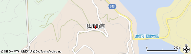 愛媛県大洲市肱川町西周辺の地図