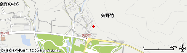 福岡県朝倉市矢野竹周辺の地図