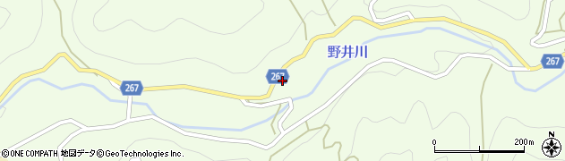愛媛県西予市城川町野井川258周辺の地図