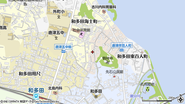 〒847-0072 佐賀県唐津市和多田百人町の地図