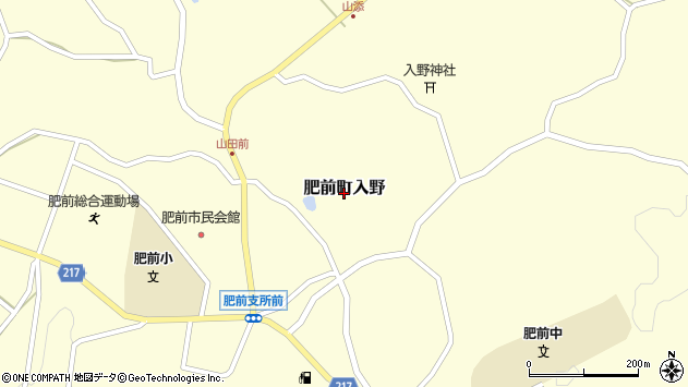 〒847-1526 佐賀県唐津市肥前町入野の地図