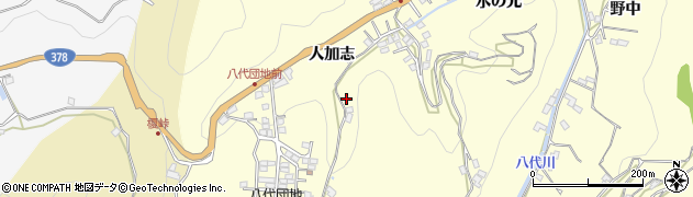 愛媛県八幡浜市八代（人加志）周辺の地図