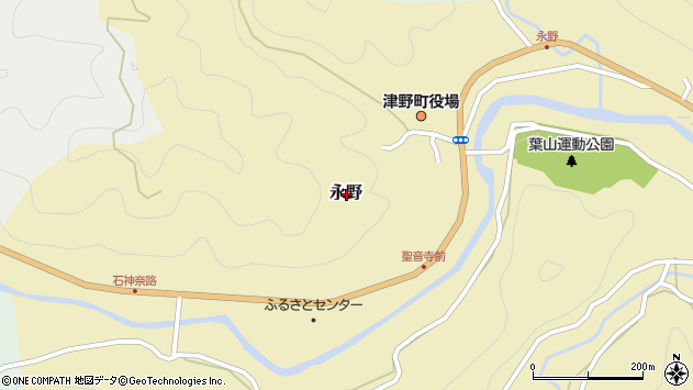 〒785-0201 高知県高岡郡津野町永野の地図