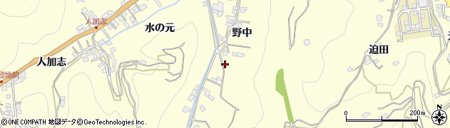 愛媛県八幡浜市八代野中周辺の地図