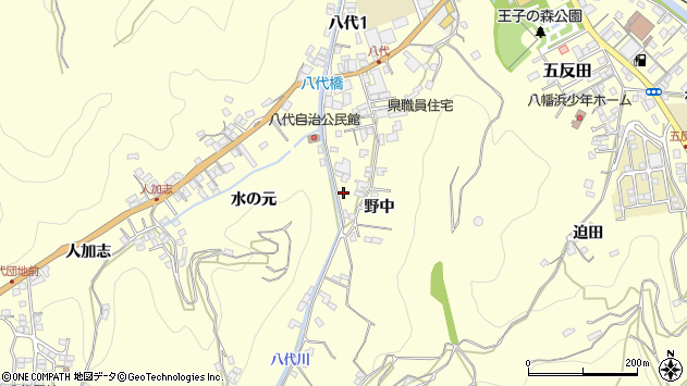 〒796-8007 愛媛県八幡浜市八代（番地）の地図
