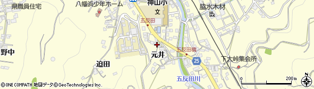 愛媛県八幡浜市五反田（元井）周辺の地図