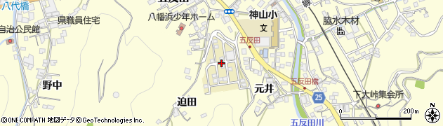 愛媛県八幡浜市元城団地周辺の地図