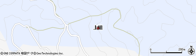 高知県梼原町（高岡郡）上組周辺の地図