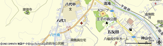 愛媛県八幡浜市八代王子周辺の地図