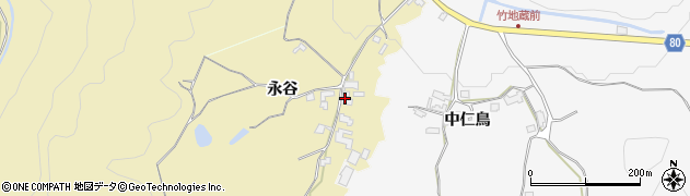 福岡県朝倉市永谷1190周辺の地図