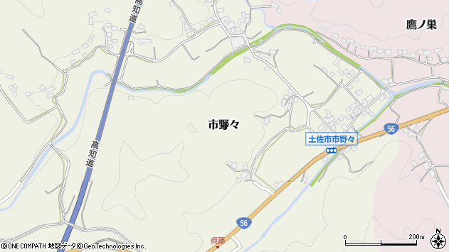 〒781-1132 高知県土佐市市野々の地図
