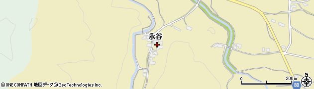 福岡県朝倉市永谷周辺の地図