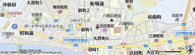 愛媛県八幡浜市中央周辺の地図