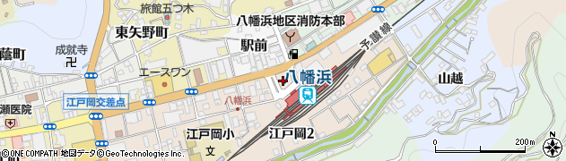 八幡浜市営駅前駐車場周辺の地図