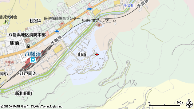〒796-0013 愛媛県八幡浜市山越の地図