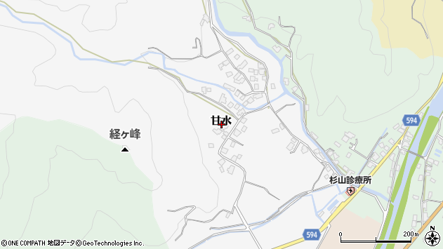 〒838-0005 福岡県朝倉市甘水の地図