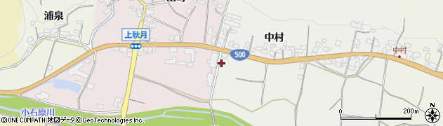 福岡県朝倉市中村1372周辺の地図
