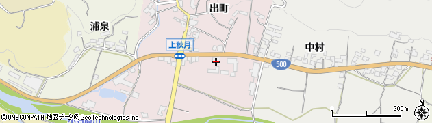 福岡県朝倉市出町1377周辺の地図