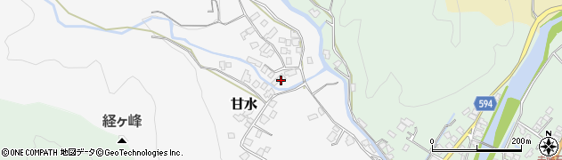 福岡県朝倉市甘水66周辺の地図