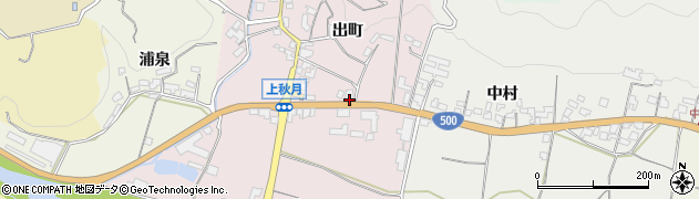 福岡県朝倉市出町1601周辺の地図