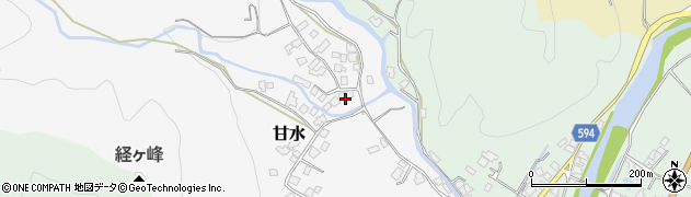 福岡県朝倉市甘水64周辺の地図