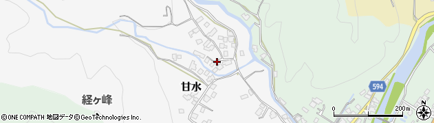 福岡県朝倉市甘水69周辺の地図