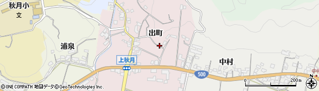福岡県朝倉市出町1693周辺の地図