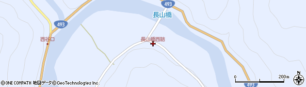 長山橋西詰周辺の地図