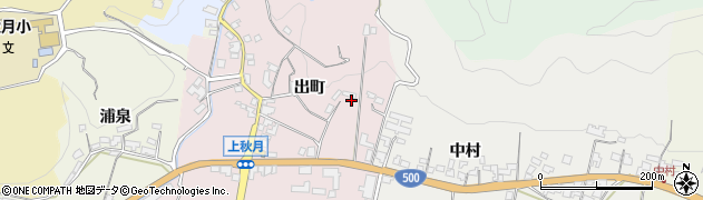 福岡県朝倉市出町1712周辺の地図