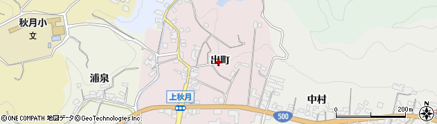 福岡県朝倉市出町周辺の地図