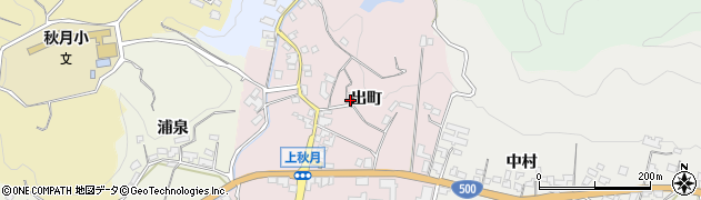 福岡県朝倉市出町1691周辺の地図
