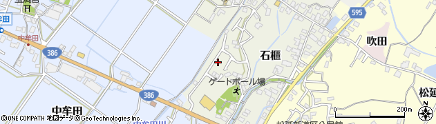 福岡県筑前町（朝倉郡）石櫃周辺の地図
